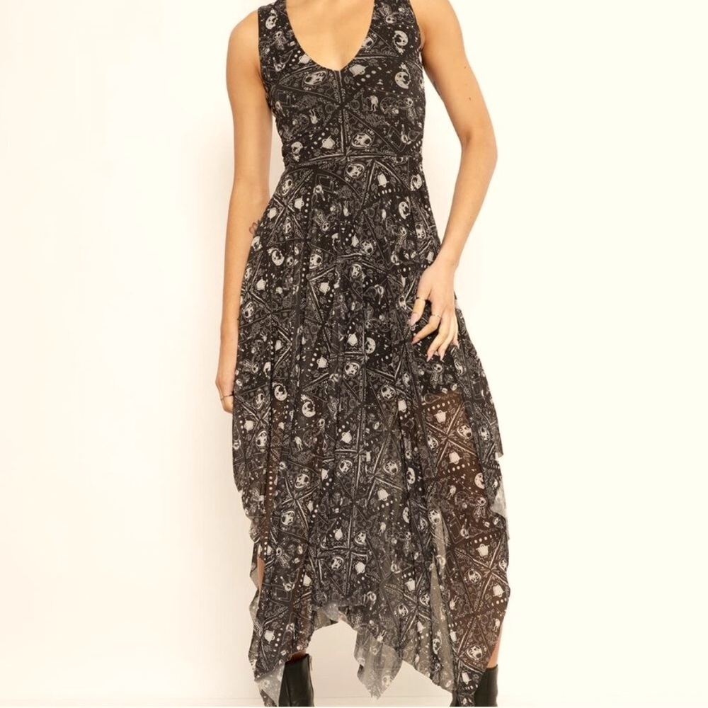 Black Milk XS Graveyard Smash Handkerchief V Neck dress